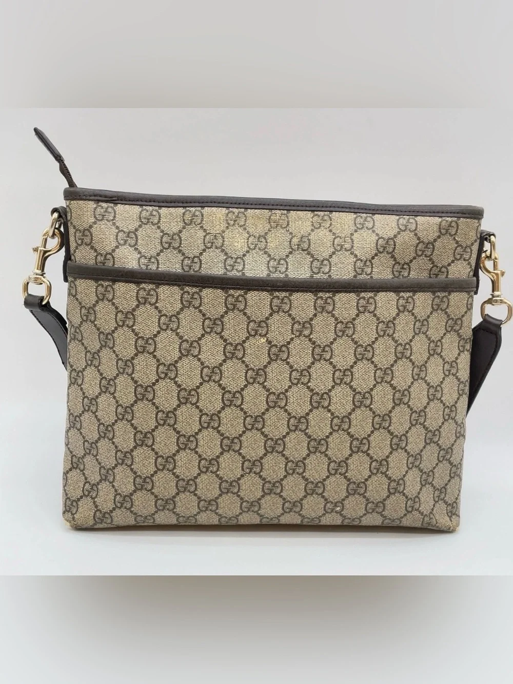 Gucci 🤎 Courrier GG Supreme Messenger bag with Tiger Patch -GUC (Rare design)